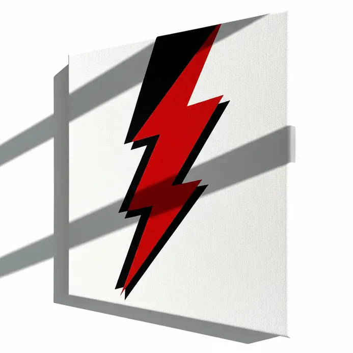 A minimalist pop art painting with a single iconic shape and a restrained color palette