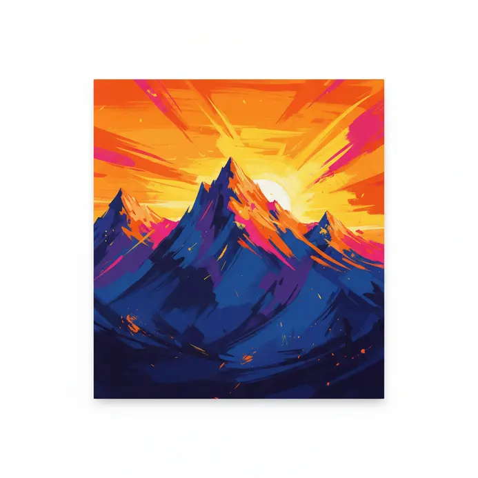 An abstract digital landscape made from bold color fields and expressive shapes