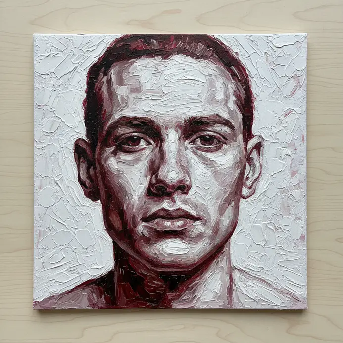A digital portrait with thick visible brushstrokes inspired by traditional oil painting