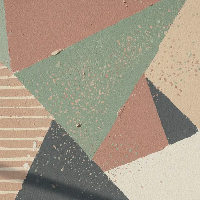 A deep blue wall with a subtle copper metallic glaze.
