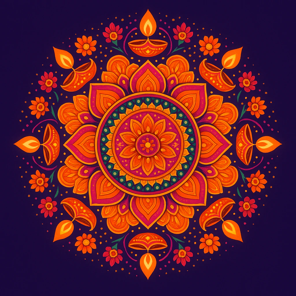 Festival-specific Diwali mandala pattern.