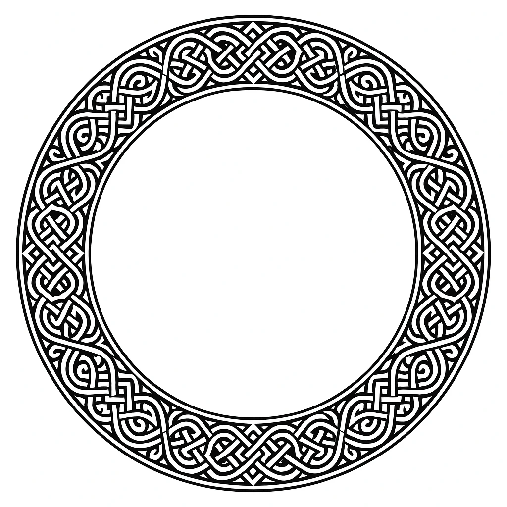 Mandala border patterns and framing techniques.