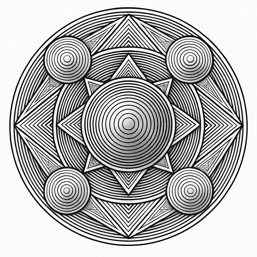 Basic mandala demonstrating 3D illusion effects.