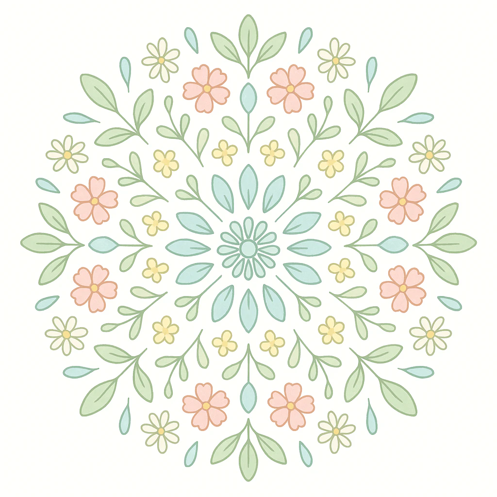 Seasonal nature mandala created for Spring.