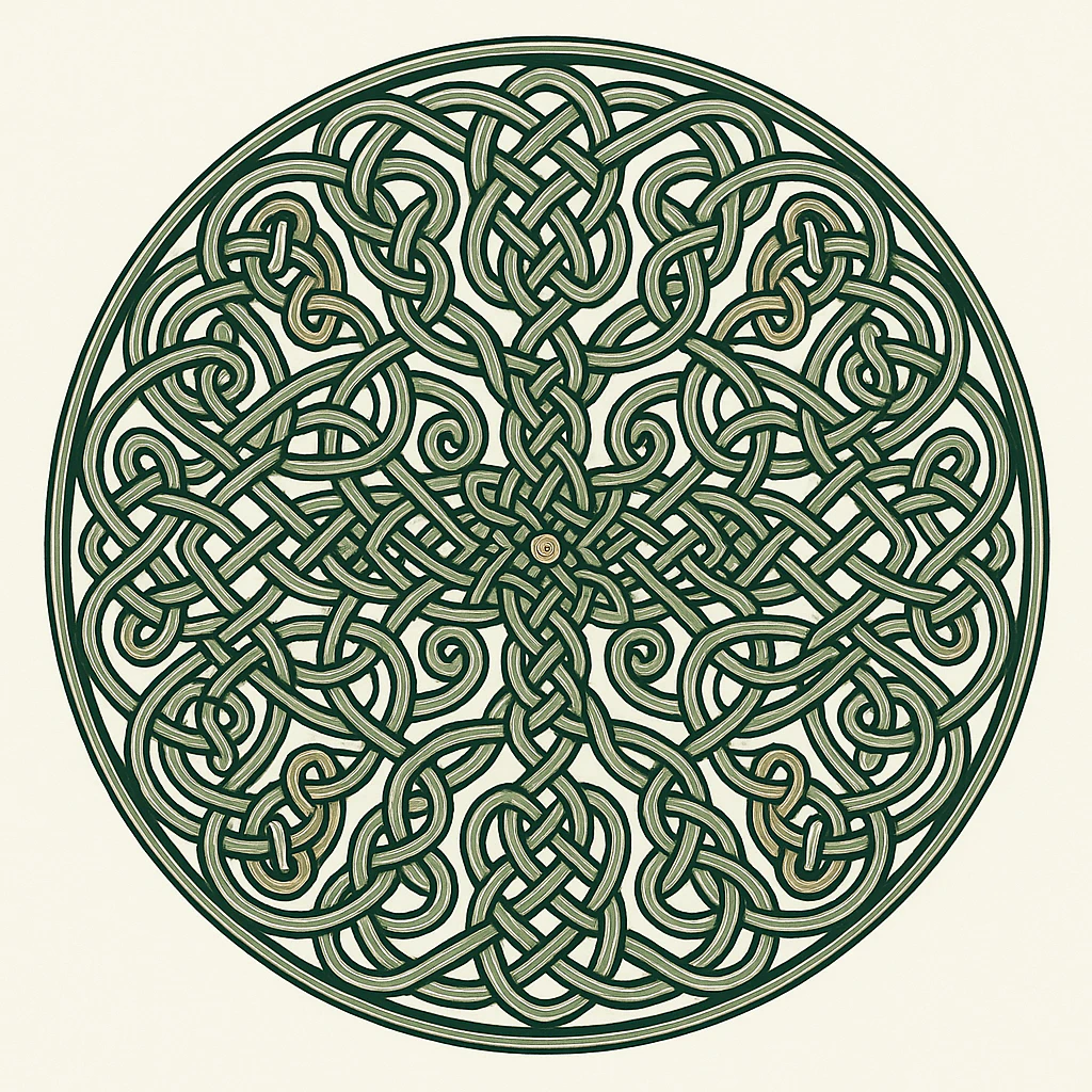 Mandala adapting cultural patterns from Celtic art.