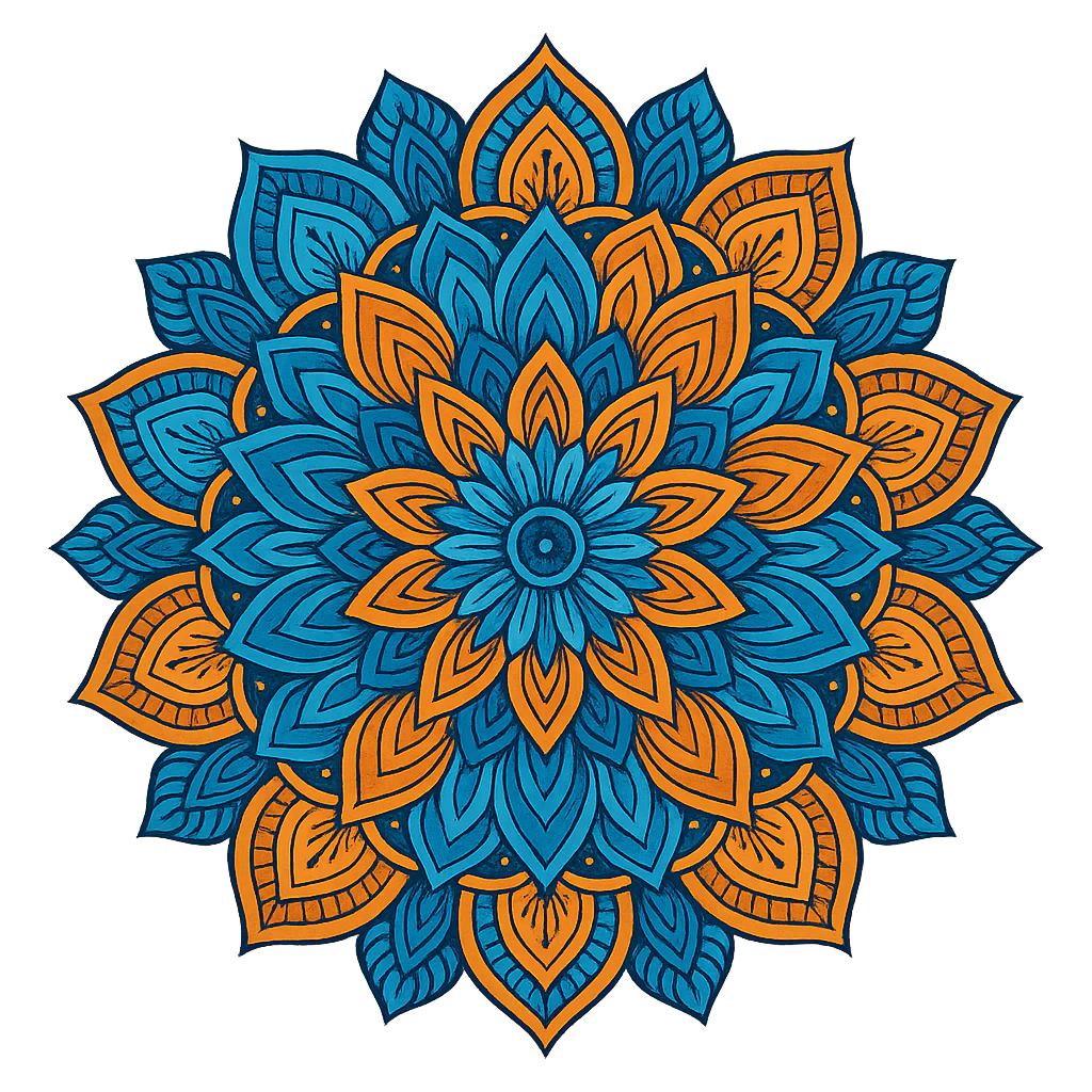 Mandala art demonstrating color theory applications.