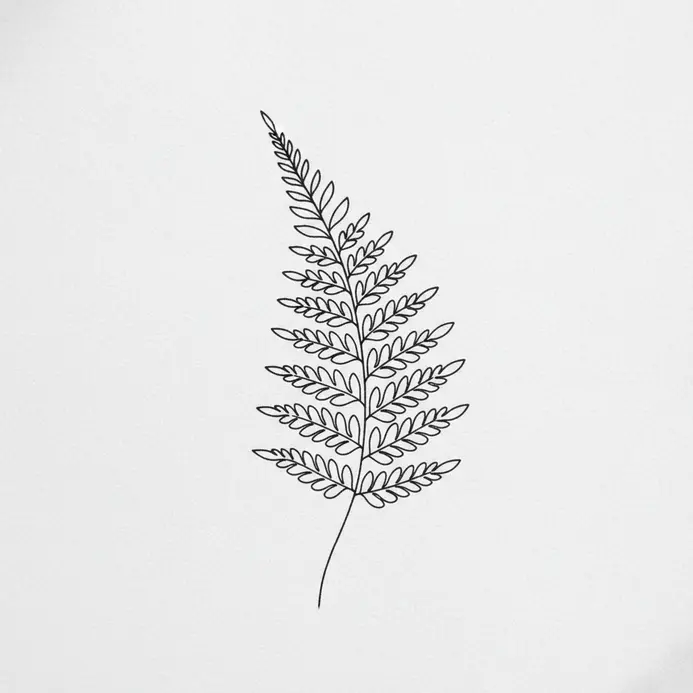 A continuous line drawing of a botanical subject created with one unbroken stroke.