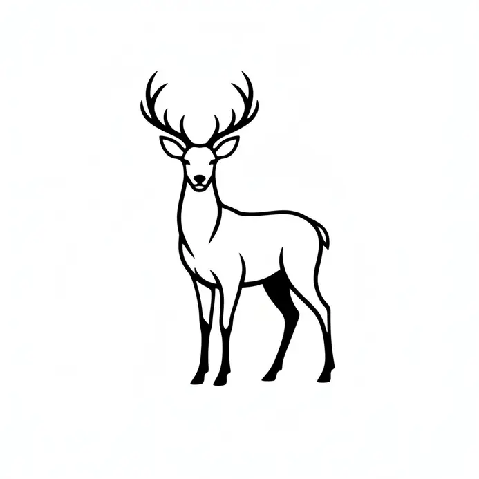 A minimalist silhouette of an animal defined by a single clean line.