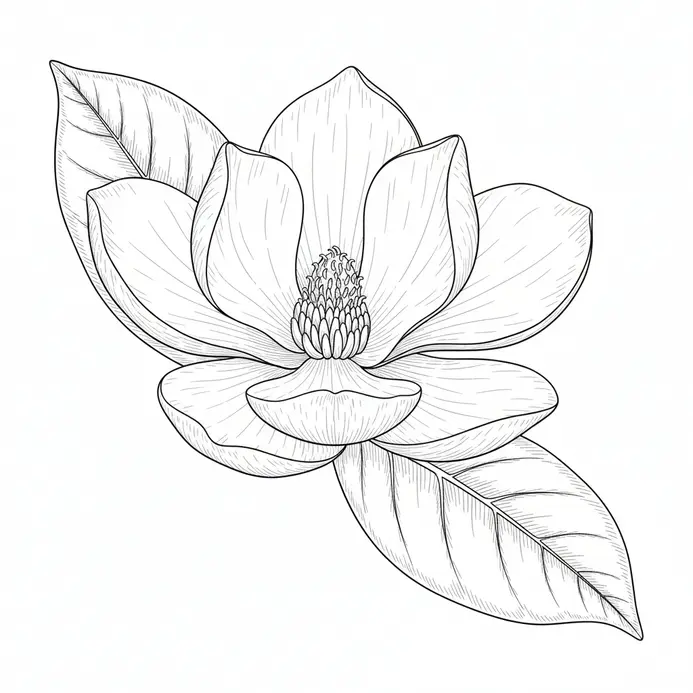 A scientifically accurate botanical illustration with precise informative lines.