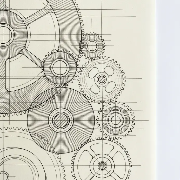 A highly detailed technical illustration showcasing precise and consistent line work.