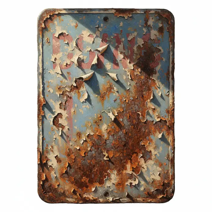 Oil painting of decaying organic matter showing layers of texture and color