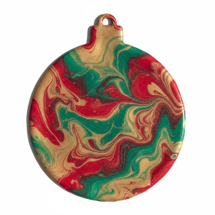 Festive holiday shapes decorated with seasonally colored melted crayons.