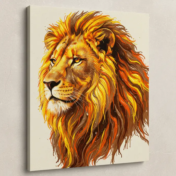 An animal silhouette filled with textured colorful melted crayon wax.