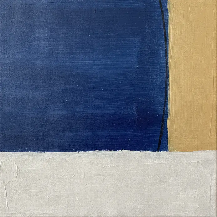 A canvas with overlapping squares and circles in a muted color palette.
