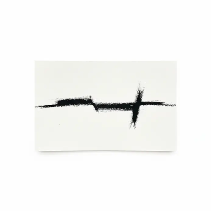 Minimalist abstract composition with a few bold oil pastel strokes