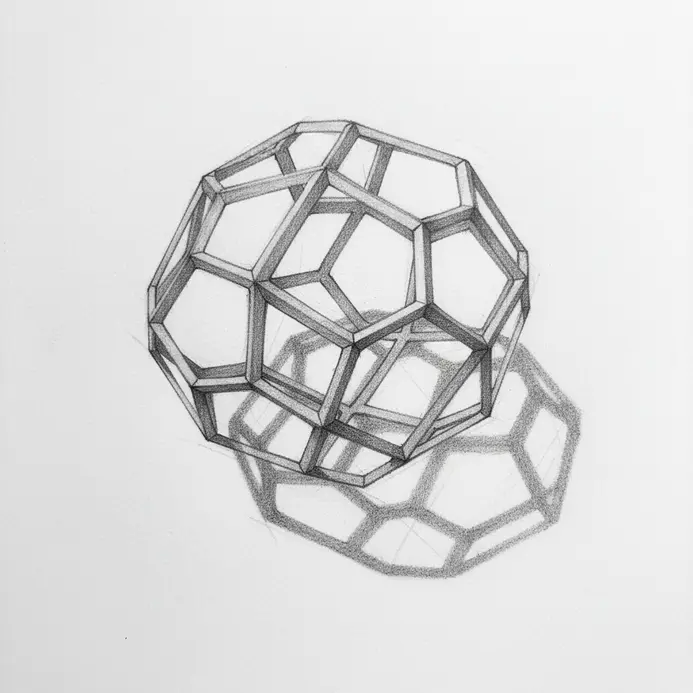 A 3D pencil sketch where lighting is accurate only from one specific angle