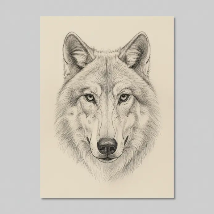 Animal pencil drawing highlighting underlying bone structure and hard edges