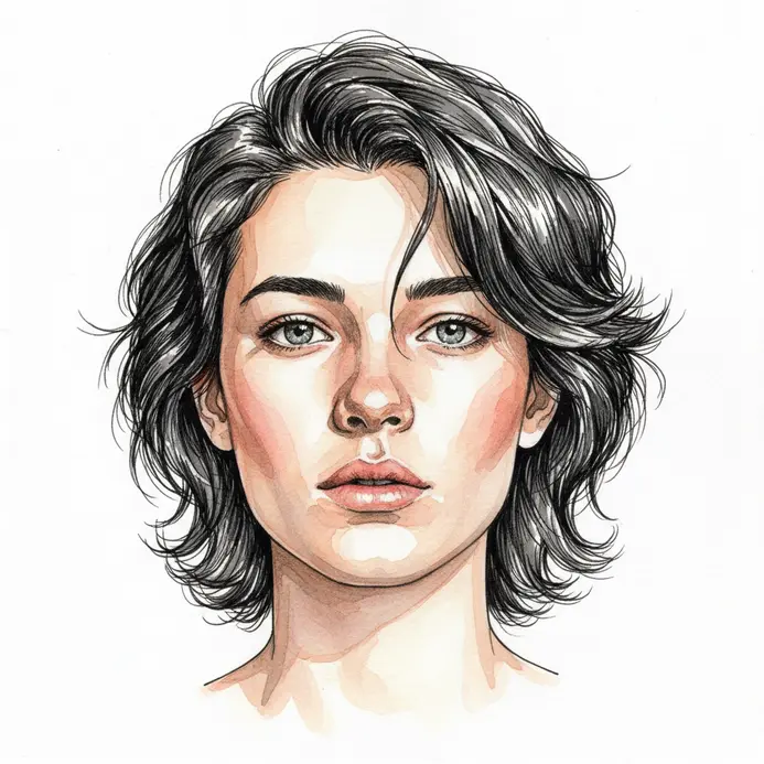 Mixed media artwork with realistic watercolor washes and precise ink detailing
