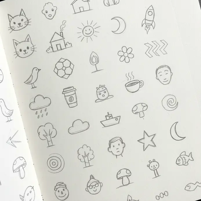 A drawing of a chair focusing on the empty spaces between and around its legs.