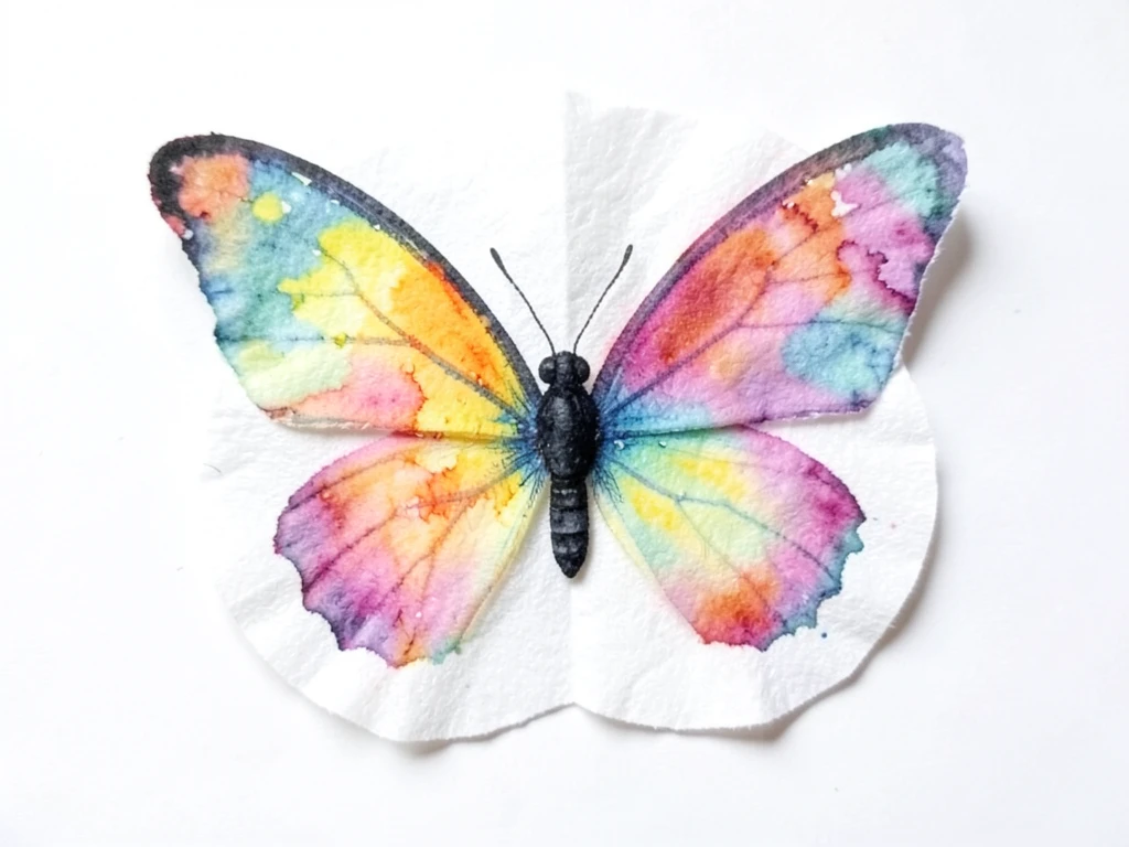 Butterflies painted with soft watercolor on coffee filters