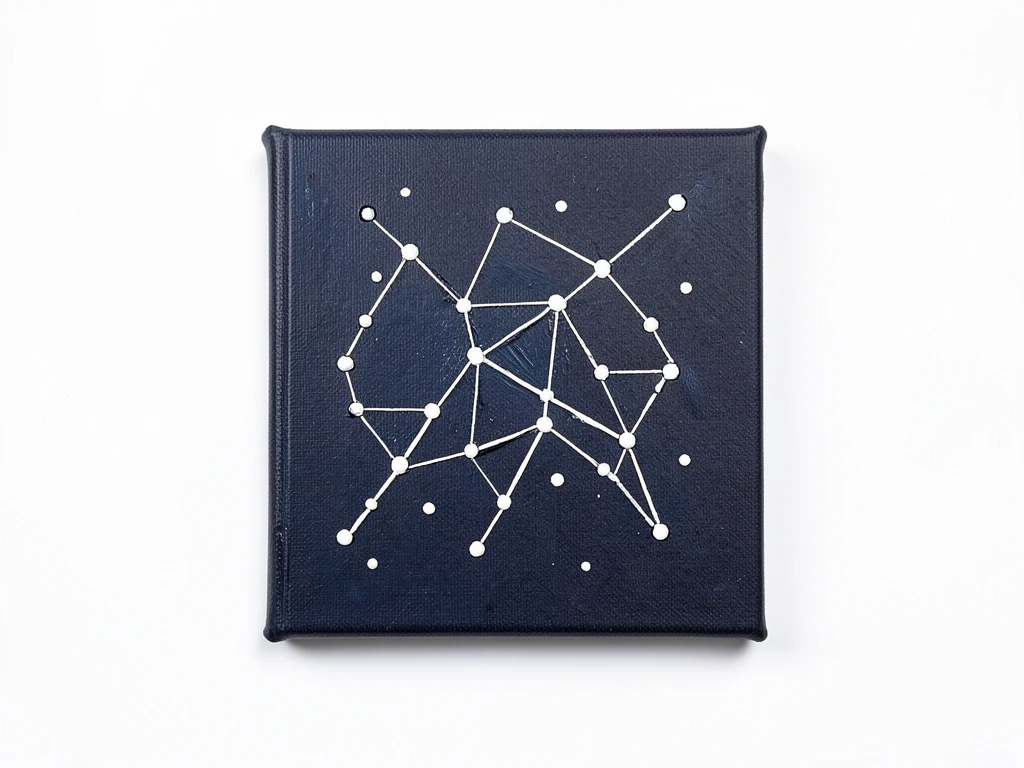 Constellation map art using negative space and white dots on a dark background