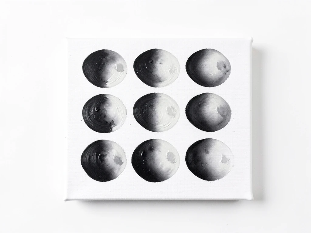 Moon phases painted with a gradient ombre effect on a small canvas