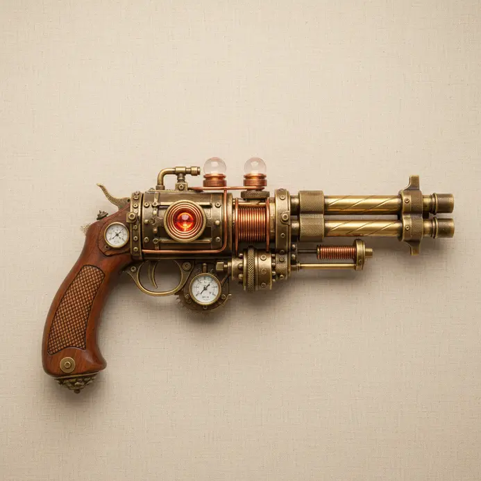 Finished steampunk prop weapon suitable for cosplay or display