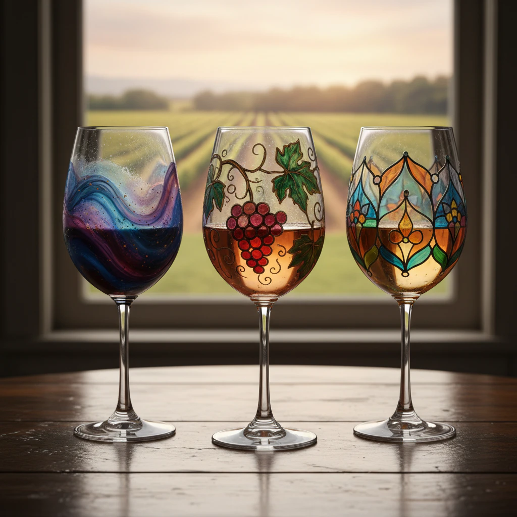 Artistic wine glass painting idea 38