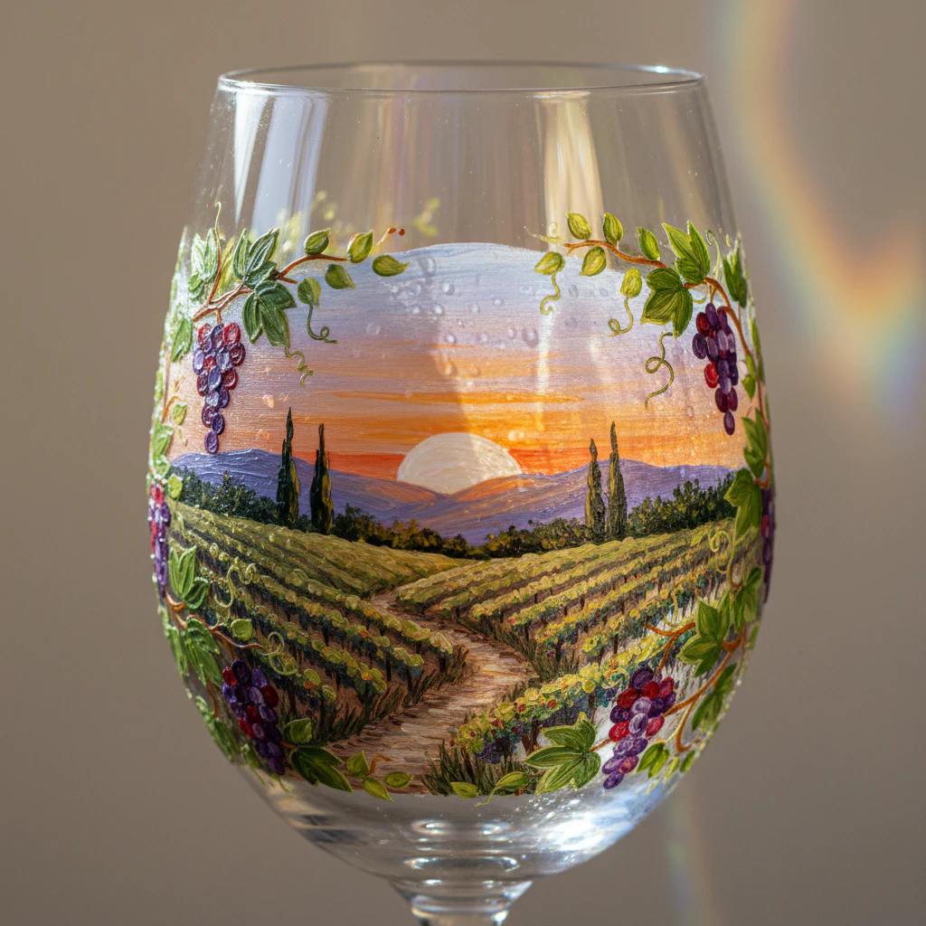 Artistic wine glass painting idea 39