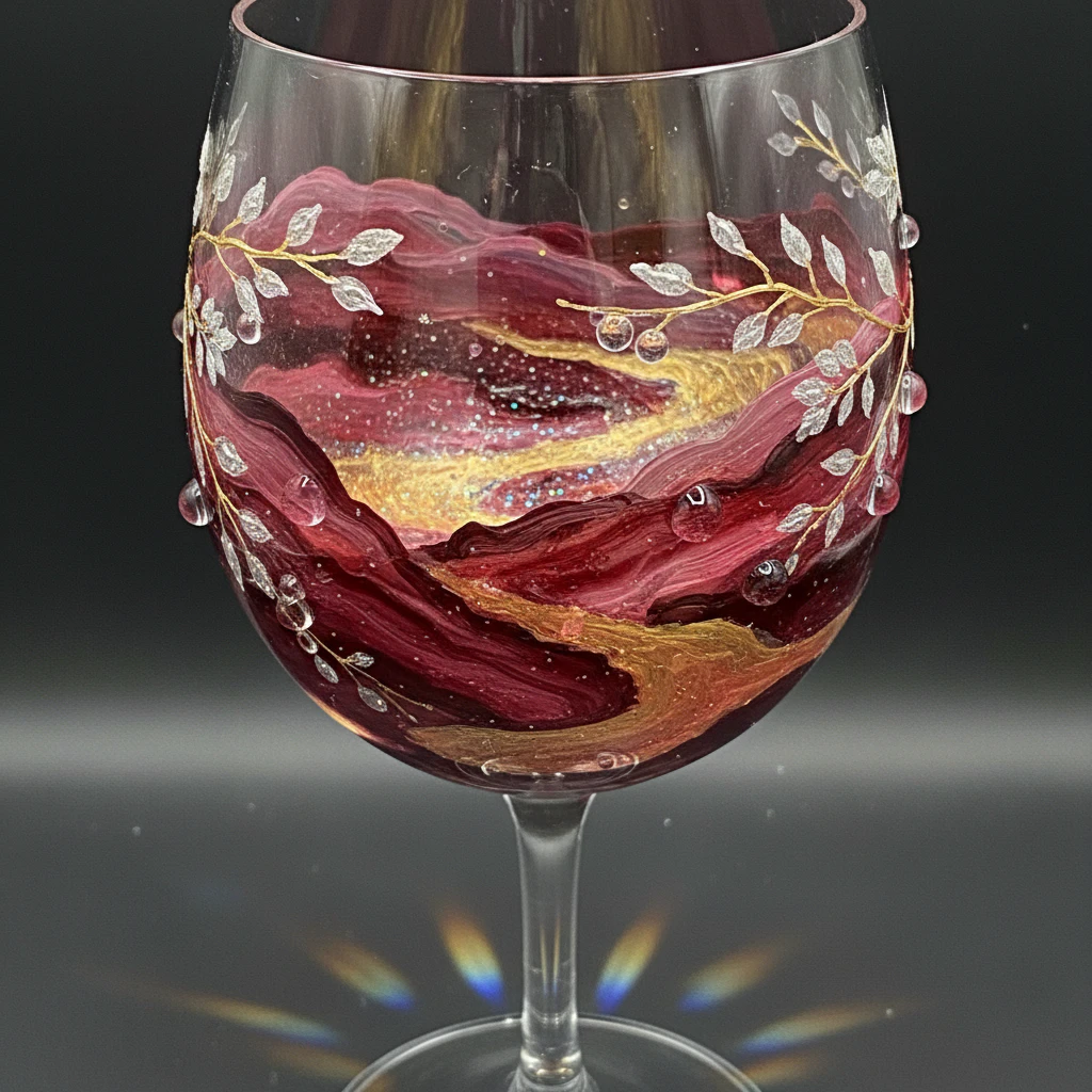 Artistic wine glass painting idea 43