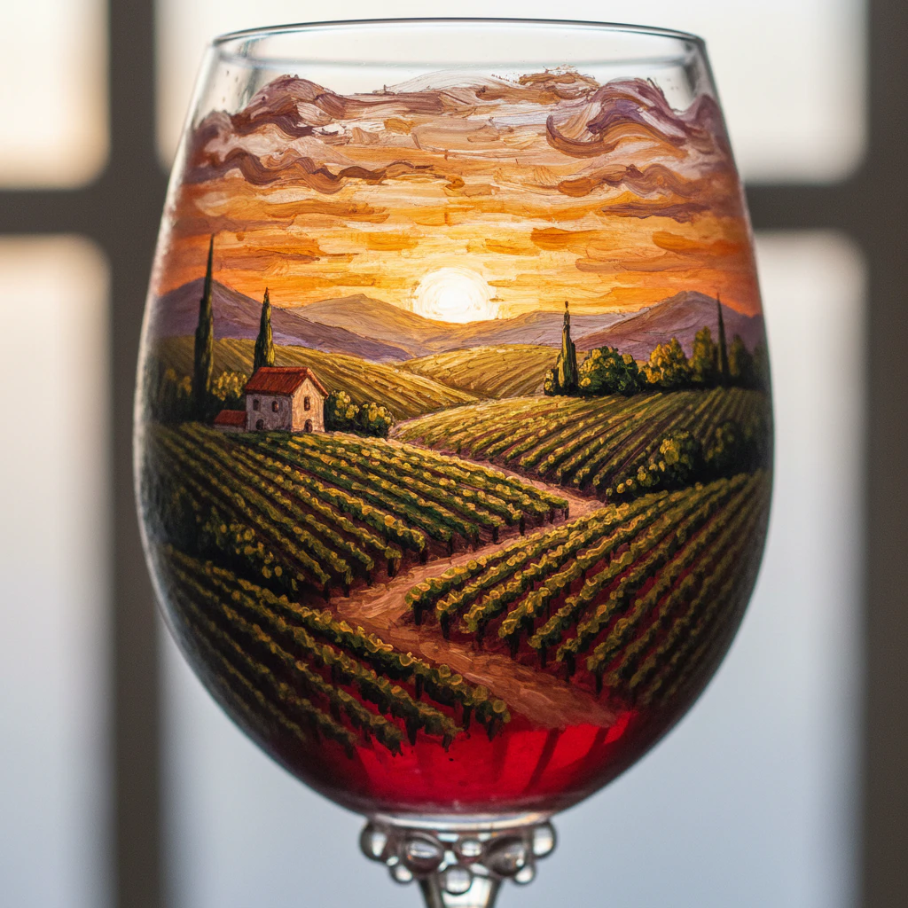 Artistic wine glass painting idea 52