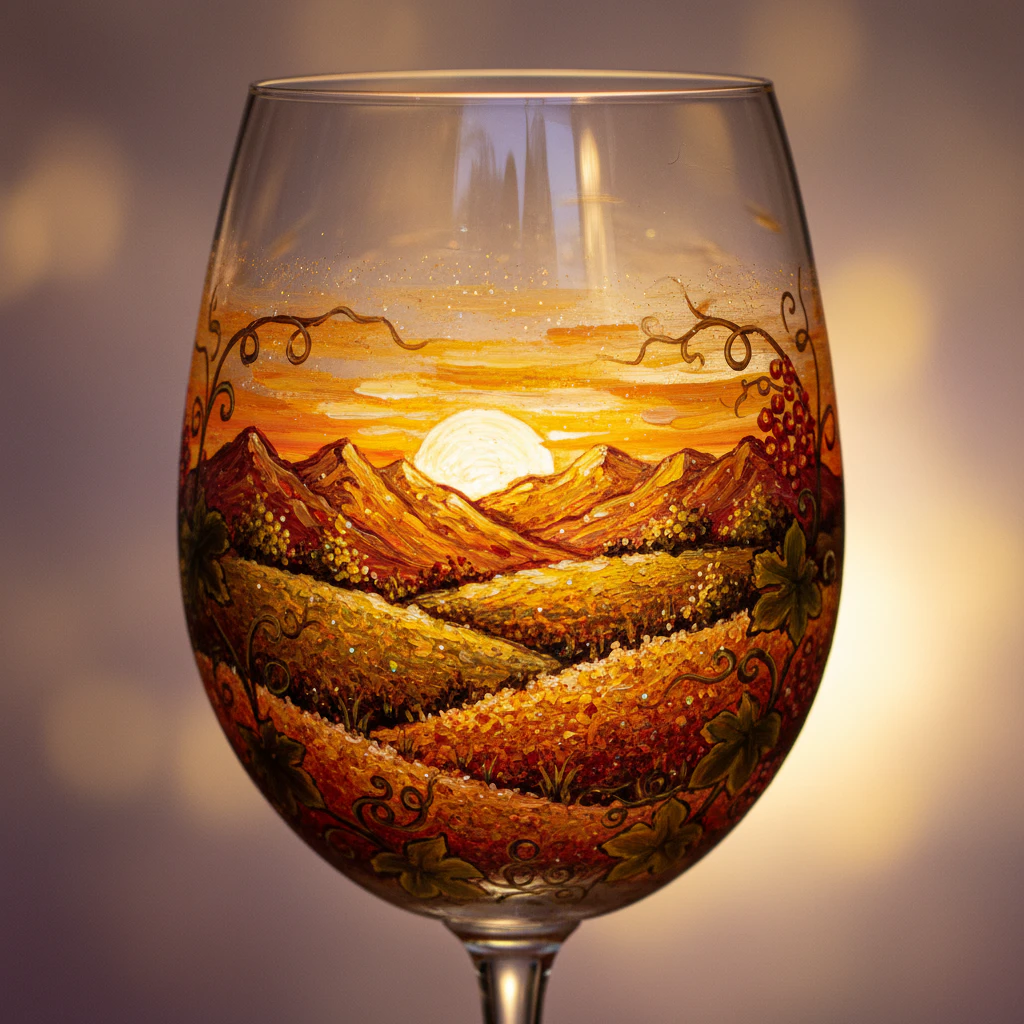 Artistic wine glass painting idea 57
