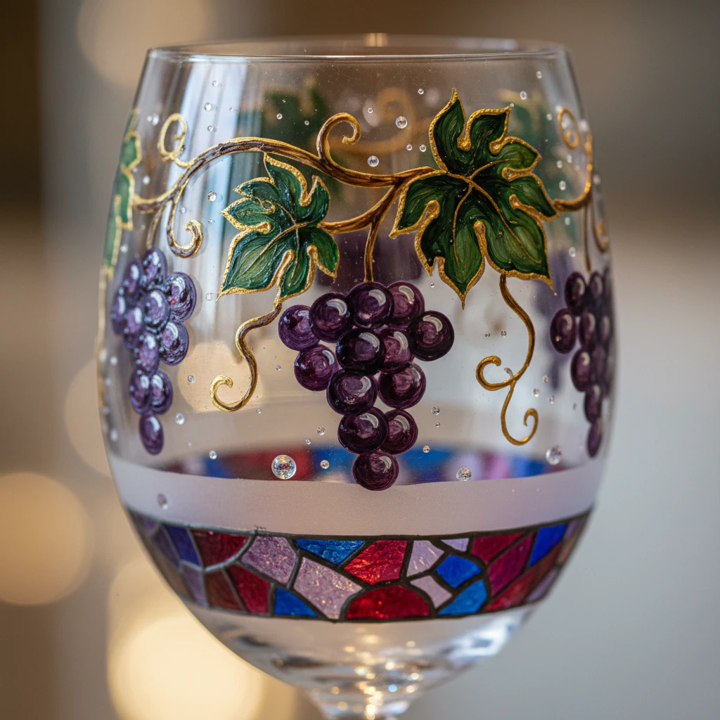 Artistic wine glass painting idea 69
