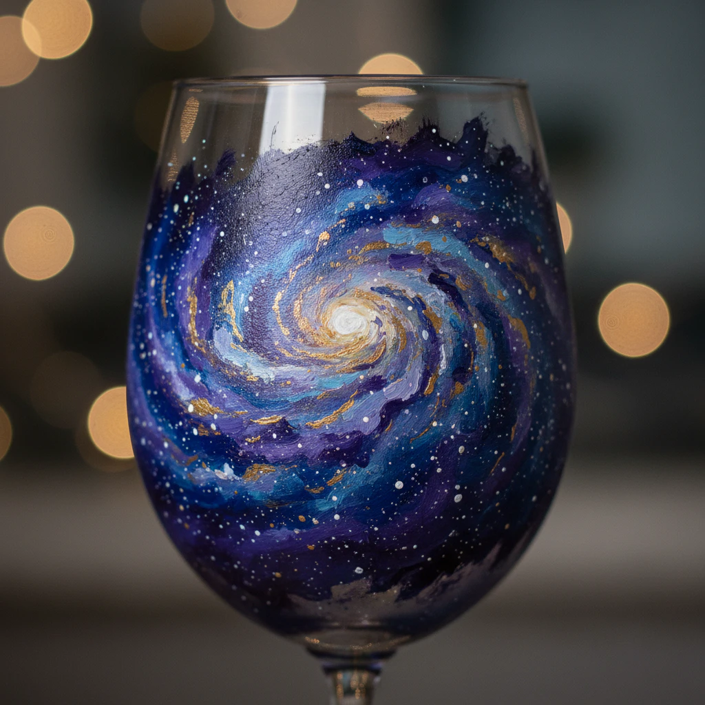 Artistic wine glass painting idea 70