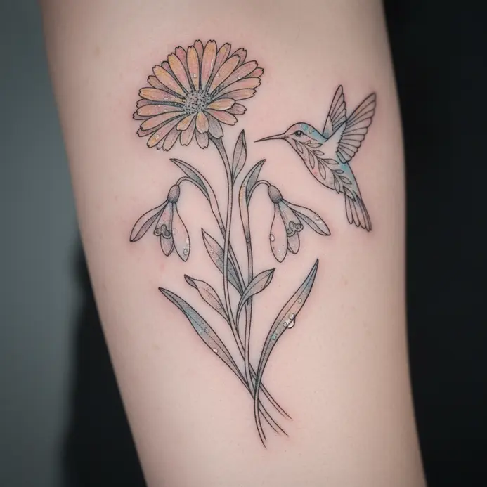 A detailed chrysanthemum bloom tattoo that curves elegantly with the natural rib line.