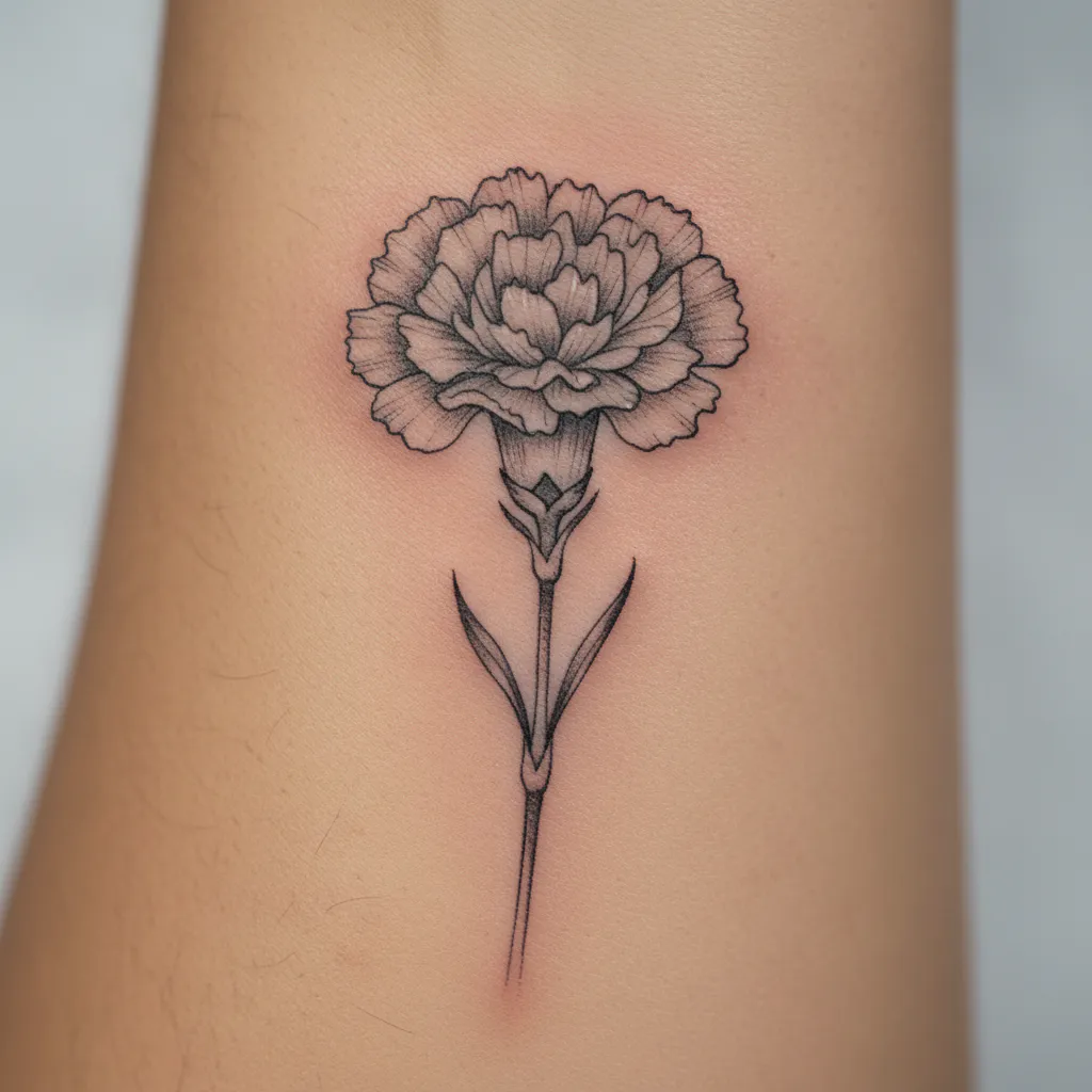 Delicate birth flower tattoo 20