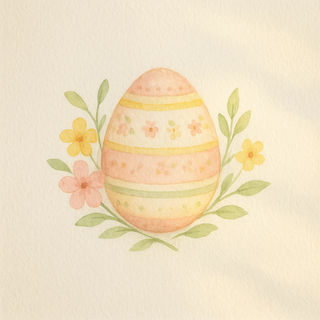 Easy Easter watercolor painting idea 24