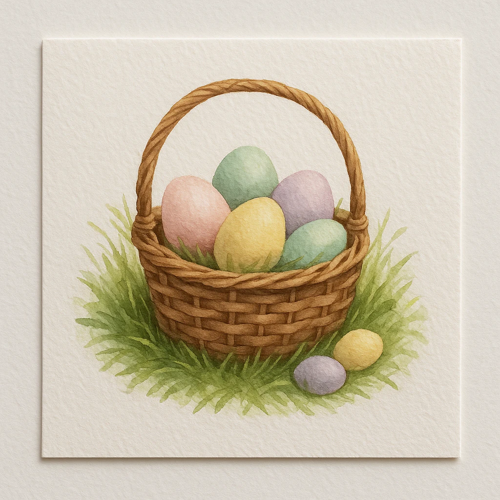 Easy Easter watercolor painting idea 36