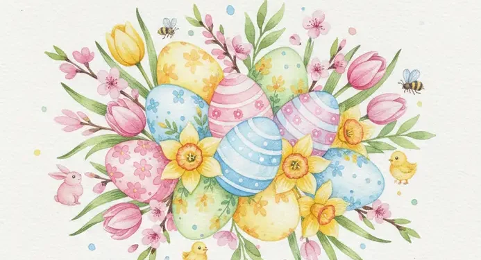 Easy Easter Watercolor Paintings Ideas