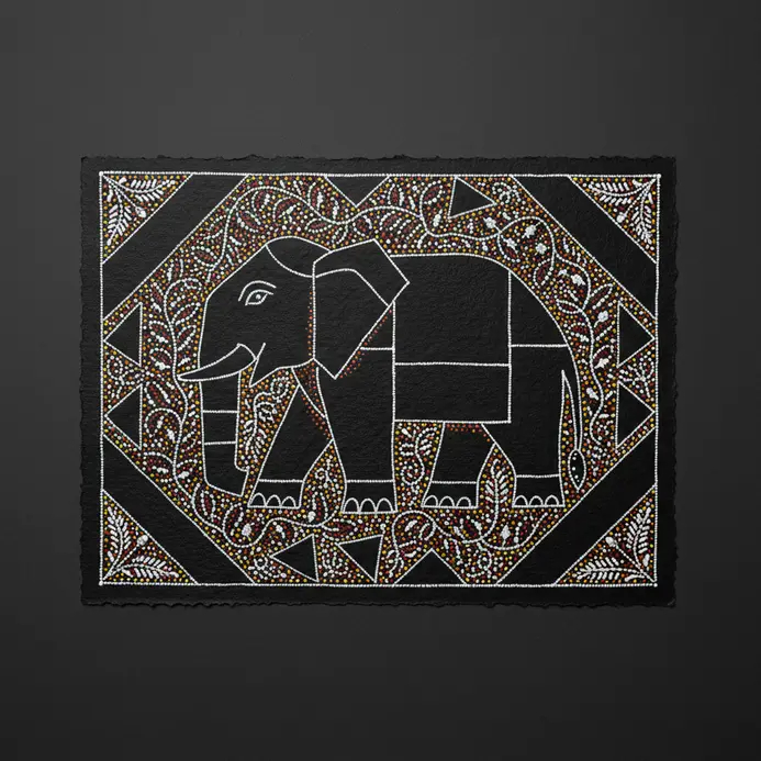 Specific triangular border compartments are fully flooded with solid black ink to highlight the surrounding fine lines.