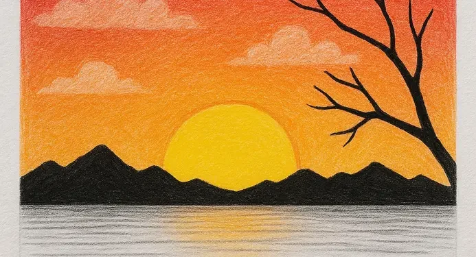 How To Draw A Sunset