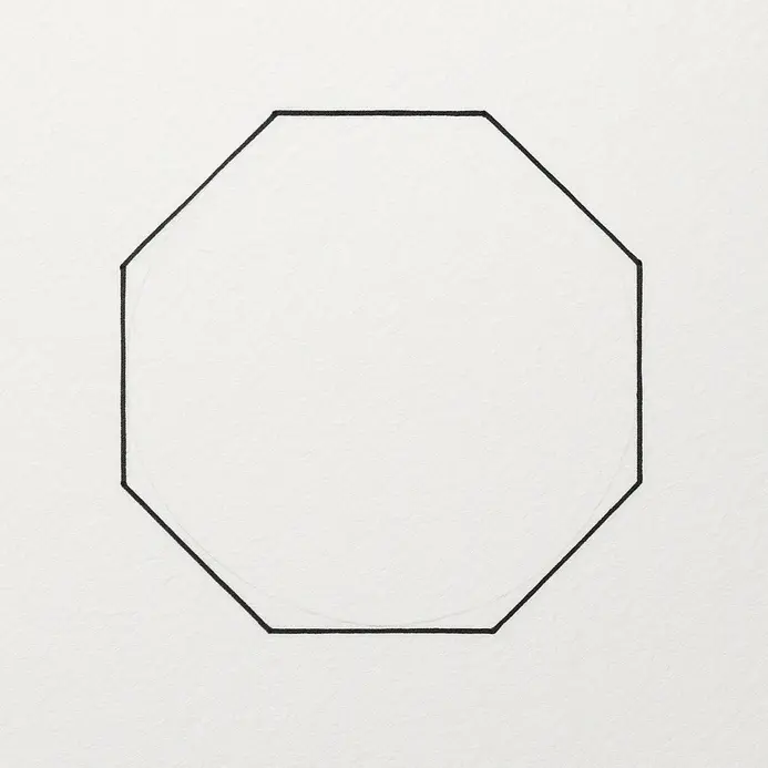 Soft graphite shading fills the interior area, darker near the bottom edges to imply a flat uniform surface.