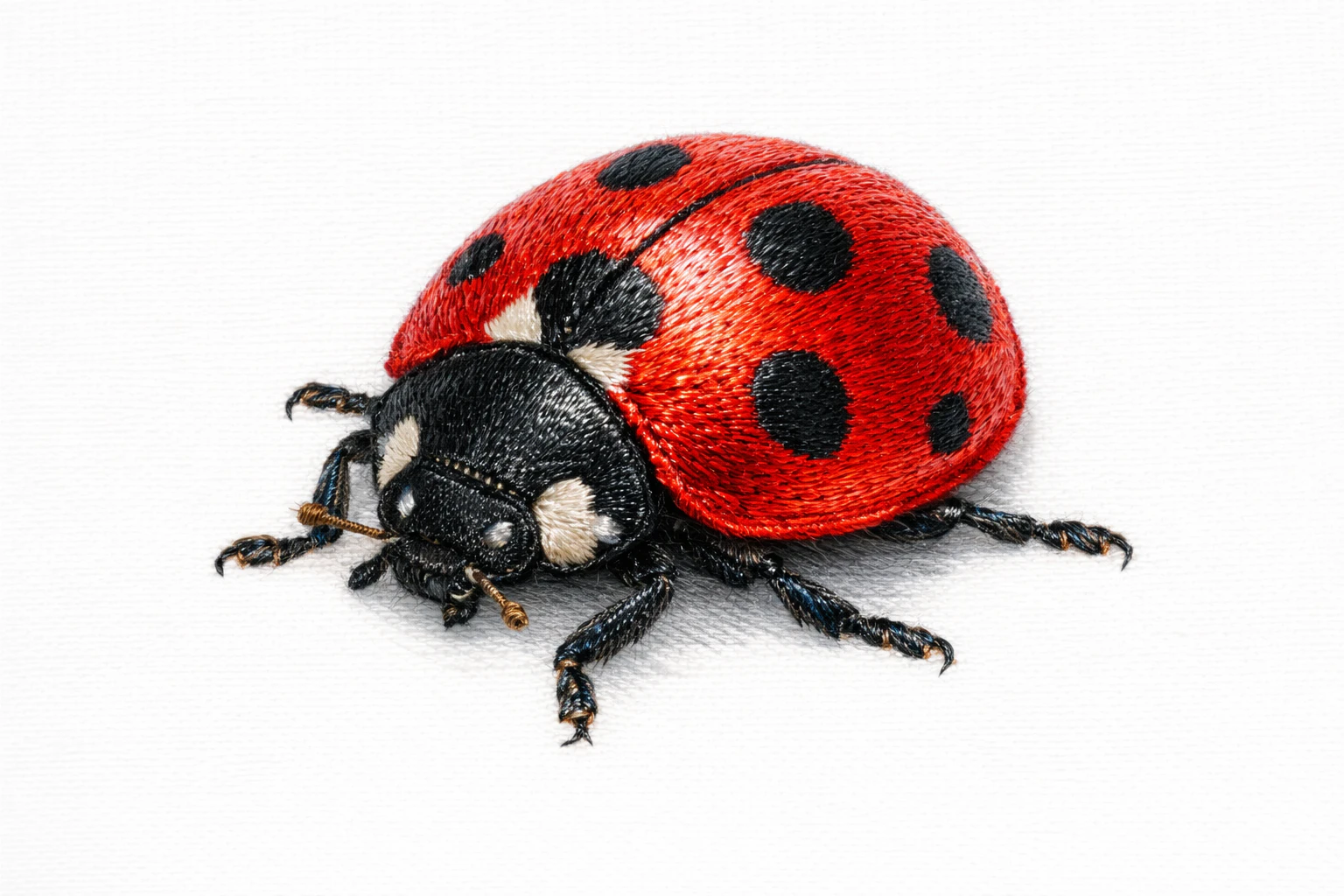 A jewel ladybug iridescent shell in white background.