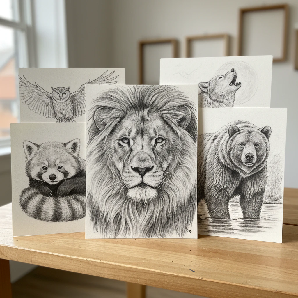 Realistic animal pencil drawing 26