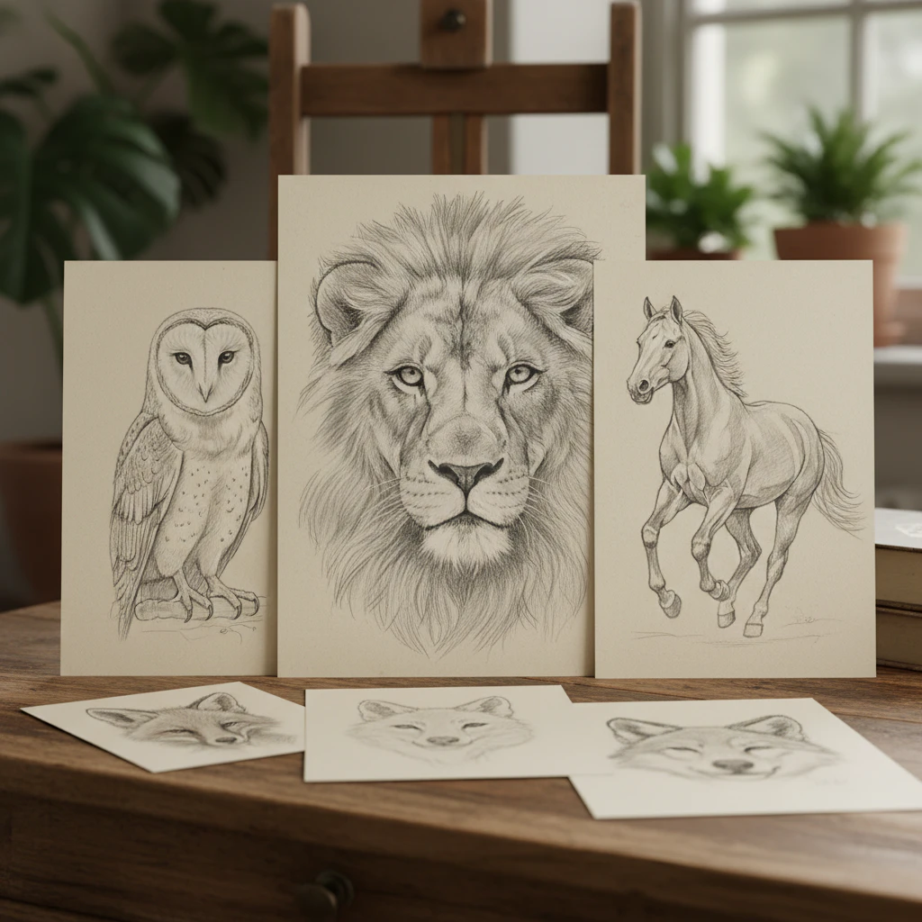 Realistic animal pencil drawing 29