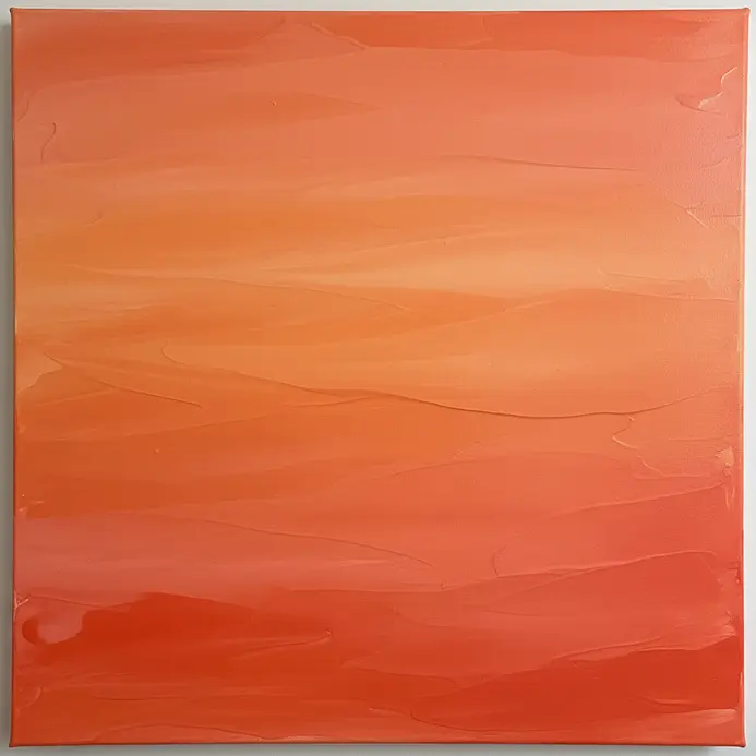 A canvas showing a gentle color transition from a split cup pour technique.