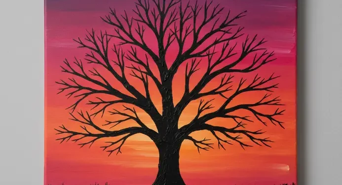 Acrylic Silhouette Painting For Beginners