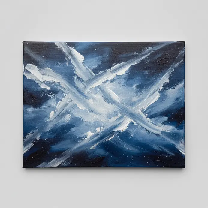 White acrylic paint lightly brushed over nebula clouds to add a glowing highlight effect.
