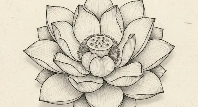 Easy Lotus Flower Drawing Ideas For Beginners
