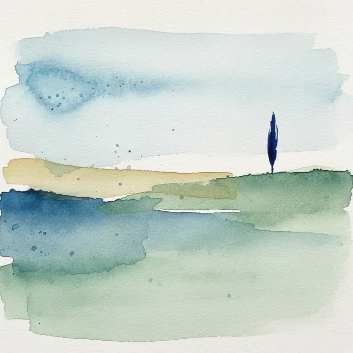 A soft, blended gradient watercolor wash in pink depicting a horizon sky.